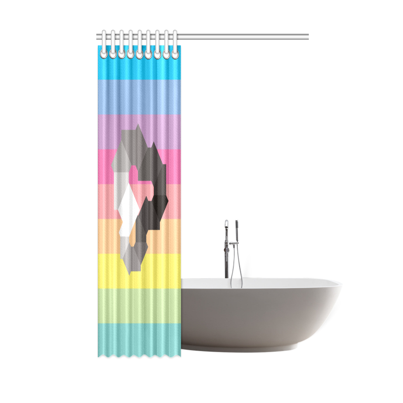 Square Spectrum (Grayscale) Shower Curtain 48"x72"