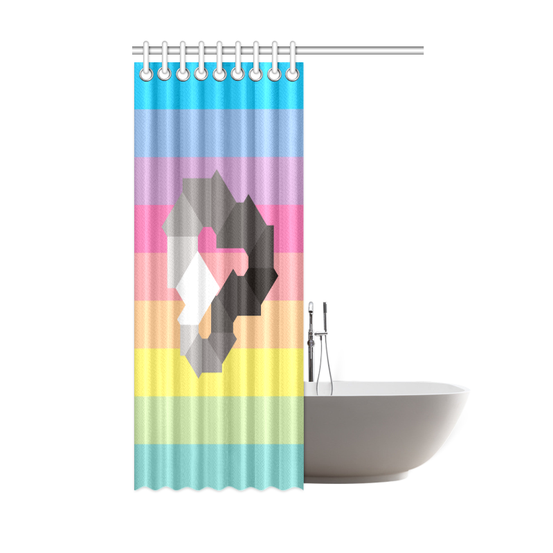 Square Spectrum (Grayscale) Shower Curtain 48"x72"