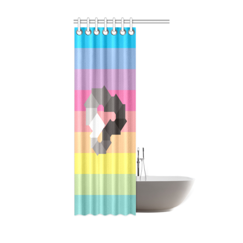 Square Spectrum (Grayscale) Shower Curtain 36"x72"
