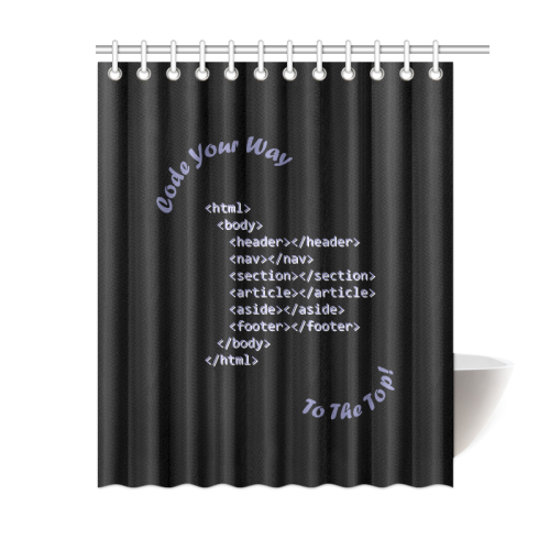 Code Your Way (Light) Shower Curtain 60"x72"