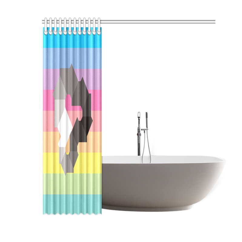 Square Spectrum (Grayscale) Shower Curtain 60"x72"