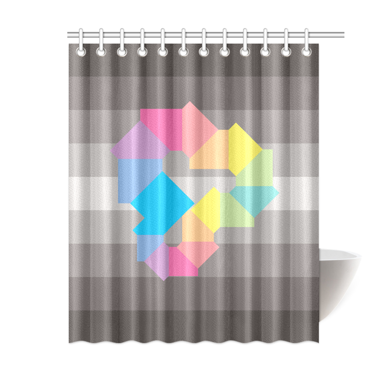 Square Spectrum (Rainbow) Shower Curtain 60"x72"