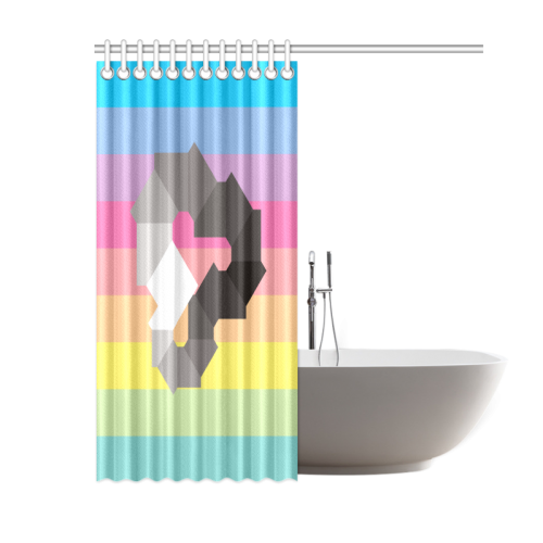 Square Spectrum (Grayscale) Shower Curtain 60"x72"