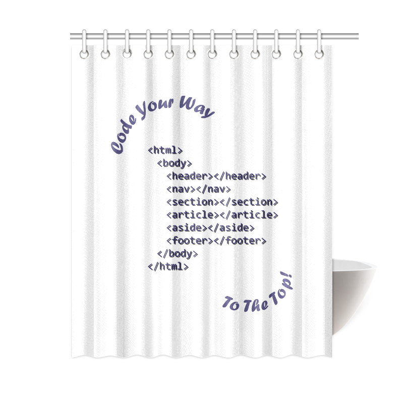 Code Your Way (Dark) Shower Curtain 60"x72"