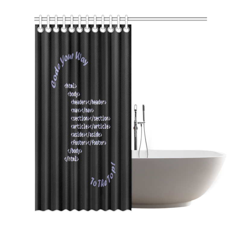 Code Your Way (Light) Shower Curtain 66"x72"
