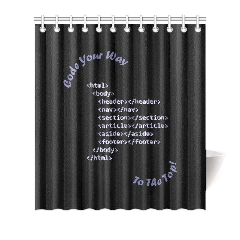 Code Your Way (Light) Shower Curtain 66"x72"