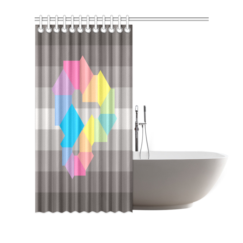 Square Spectrum (Rainbow) Shower Curtain 66"x72"