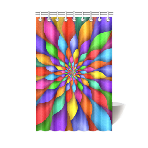 Psychedelic Rainbow Spiral Shower Curtain 48"x72"