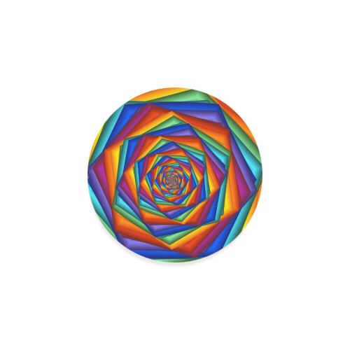 Psychedelic Rainbow Spiral Round Coaster