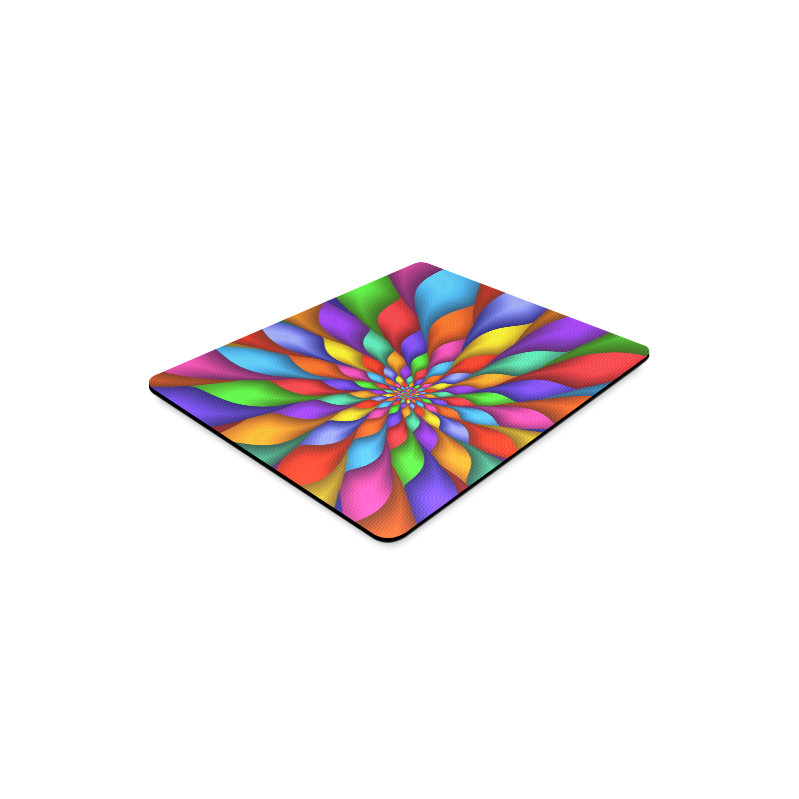 Psychedelic Rainbow Spiral Rectangle Mousepad