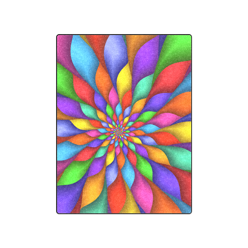 Psychedelic Rainbow Spiral Blanket 50"x60"