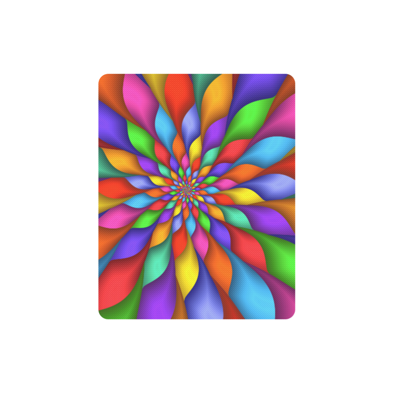 Psychedelic Rainbow Spiral Rectangle Mousepad