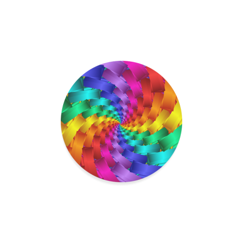 Psychedelic Rainbow Spiral Round Coaster