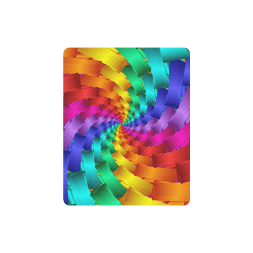 Psychedelic Rainbow Spiral Rectangle Mousepad