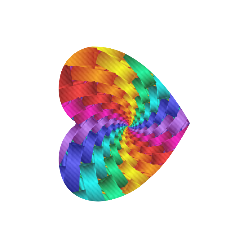 Psychedelic Rainbow Spiral Heart-shaped Mousepad