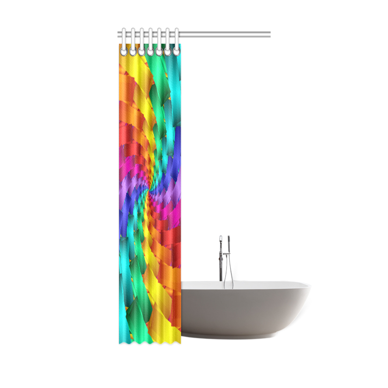 Psychedelic Rainbow Spiral Shower Curtain 36"x72"