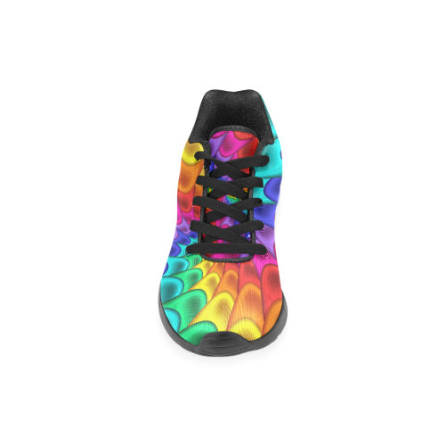 Psychedelic Rainbow Spiral Women’s Running Shoes (Model 020)