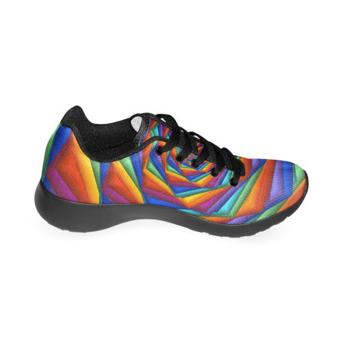 Psychedelic Rainbow Spiral Men’s Running Shoes (Model 020)