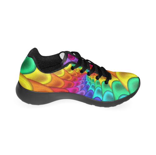 Psychedelic Rainbow Spiral Women’s Running Shoes (Model 020)