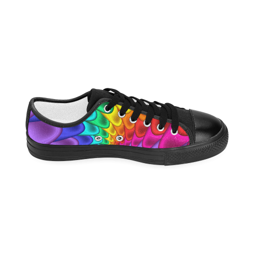 Psychedelic Rainbow Spiral Women's Classic Canvas Shoes (Model 018)