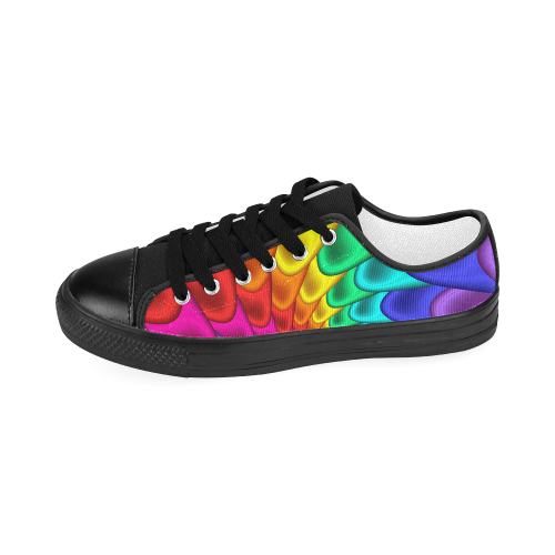 Psychedelic Rainbow Spiral Women's Classic Canvas Shoes (Model 018)