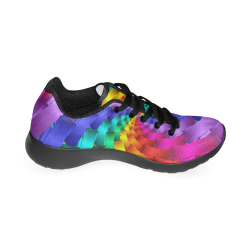 Psychedelic Rainbow Spiral Men’s Running Shoes (Model 020)