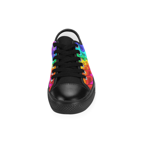 Psychedelic Rainbow Spiral Women's Classic Canvas Shoes (Model 018)