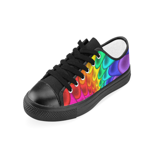 Psychedelic Rainbow Spiral Women's Classic Canvas Shoes (Model 018)