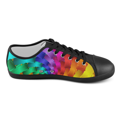 Psychedelic Rainbow Spiral Women's Canvas Shoes (Model 016)