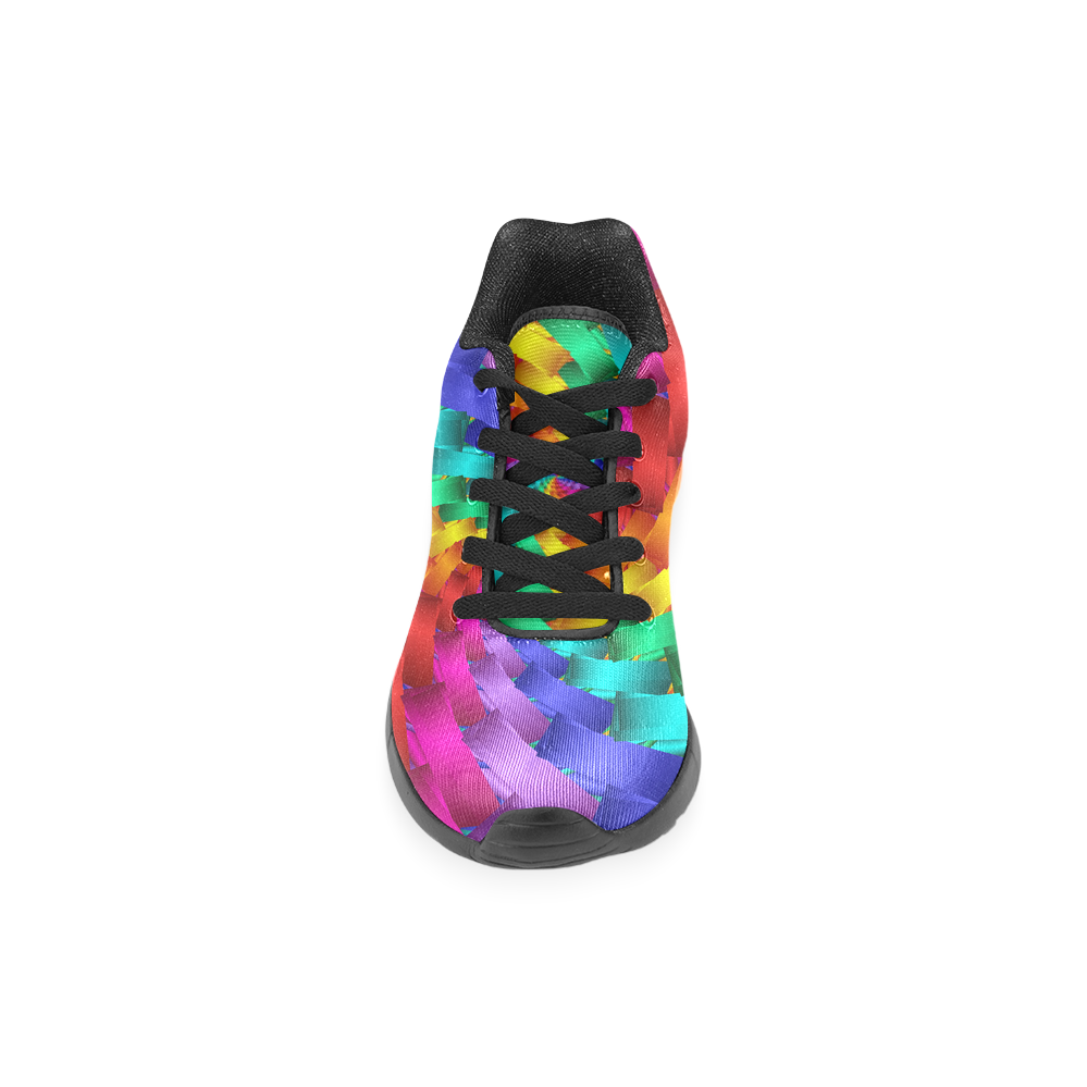 Psychedelic Rainbow Spiral Men’s Running Shoes (Model 020)