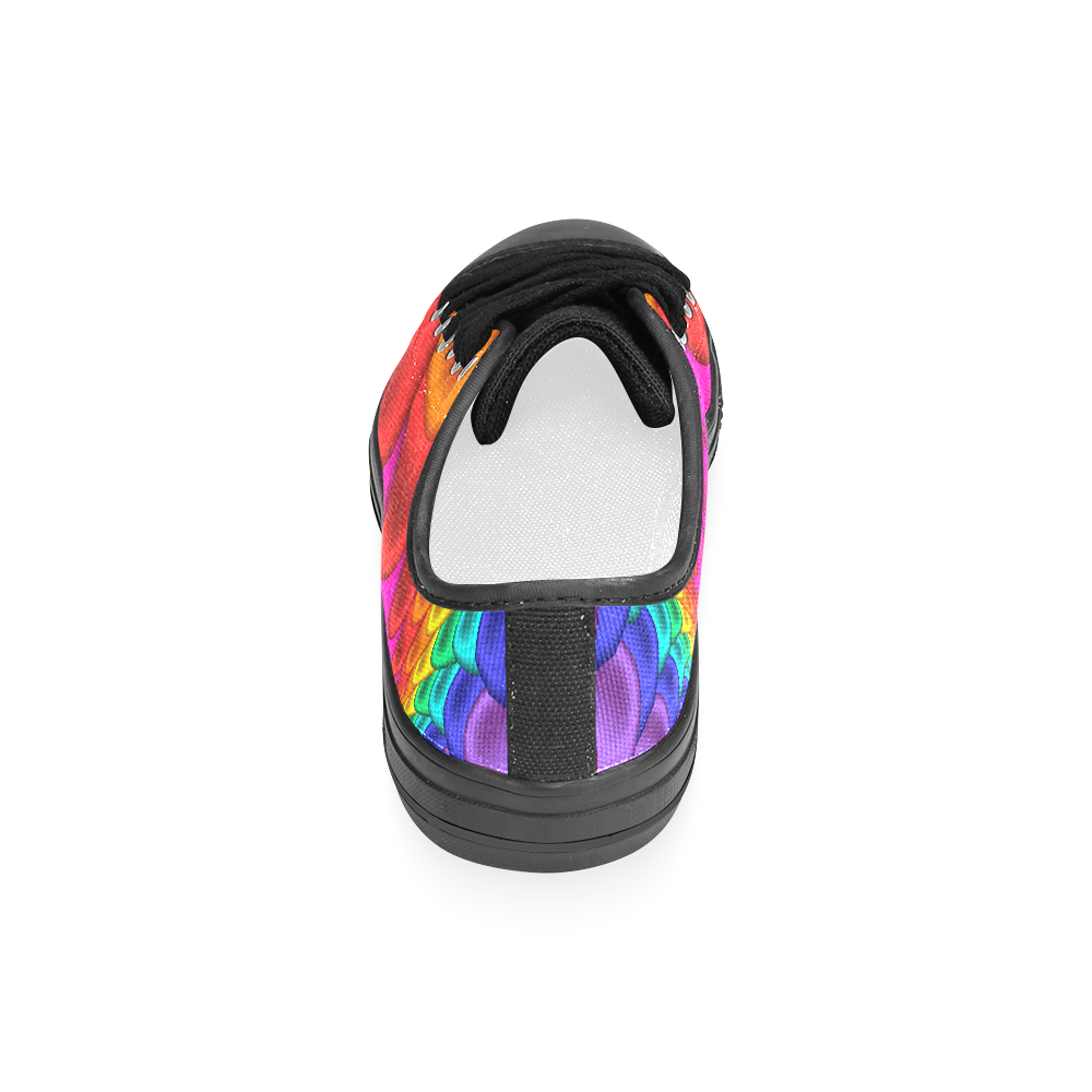 Psychedelic Rainbow Spiral Women's Classic Canvas Shoes (Model 018)