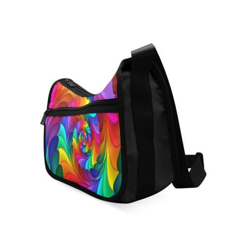 Psychedelic Rainbow Spiral Crossbody Bags (Model 1616)
