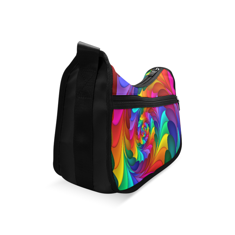 Psychedelic Rainbow Spiral Crossbody Bags (Model 1616)