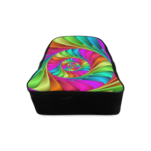 Psychedelic Rainbow Spiral School Backpack/Large (Model 1601)