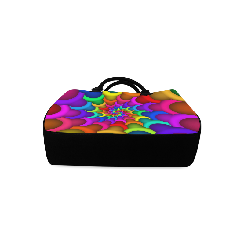 Psychedelic Rainbow Spiral Boston Handbag (Model 1621)