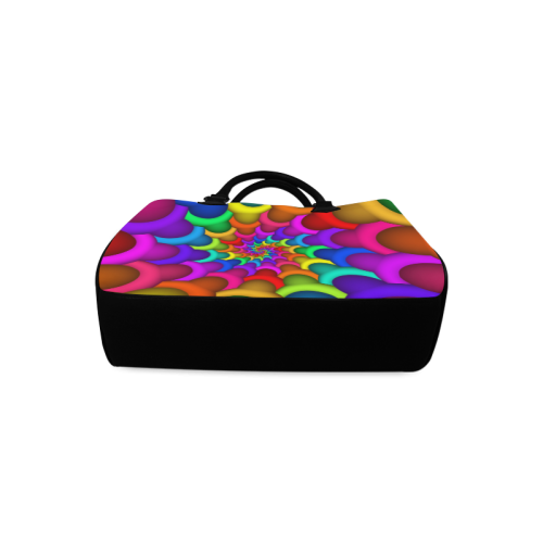 Psychedelic Rainbow Spiral Boston Handbag (Model 1621)