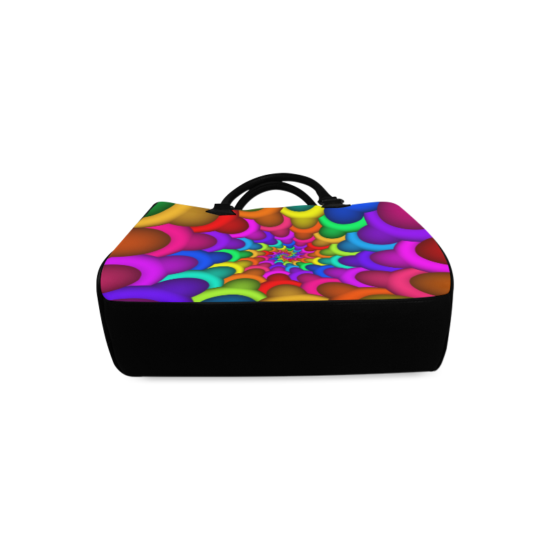 Psychedelic Rainbow Spiral Boston Handbag (Model 1621)