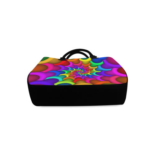 Psychedelic Rainbow Spiral Boston Handbag (Model 1621)