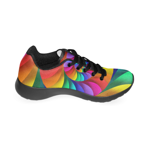 Psychedelic Rainbow Spiral Women’s Running Shoes (Model 020)