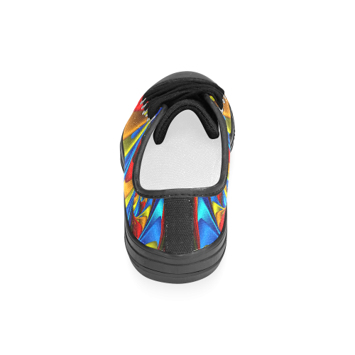 Psychedelic Rainbow Spiral Women's Classic Canvas Shoes (Model 018)