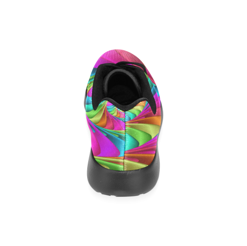 Psychedelic Rainbow Spiral Women’s Running Shoes (Model 020)