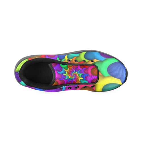 Psychedelic Rainbow Spiral Women’s Running Shoes (Model 020)