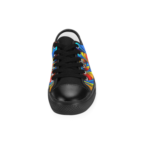 Psychedelic Rainbow Spiral Women's Classic Canvas Shoes (Model 018)