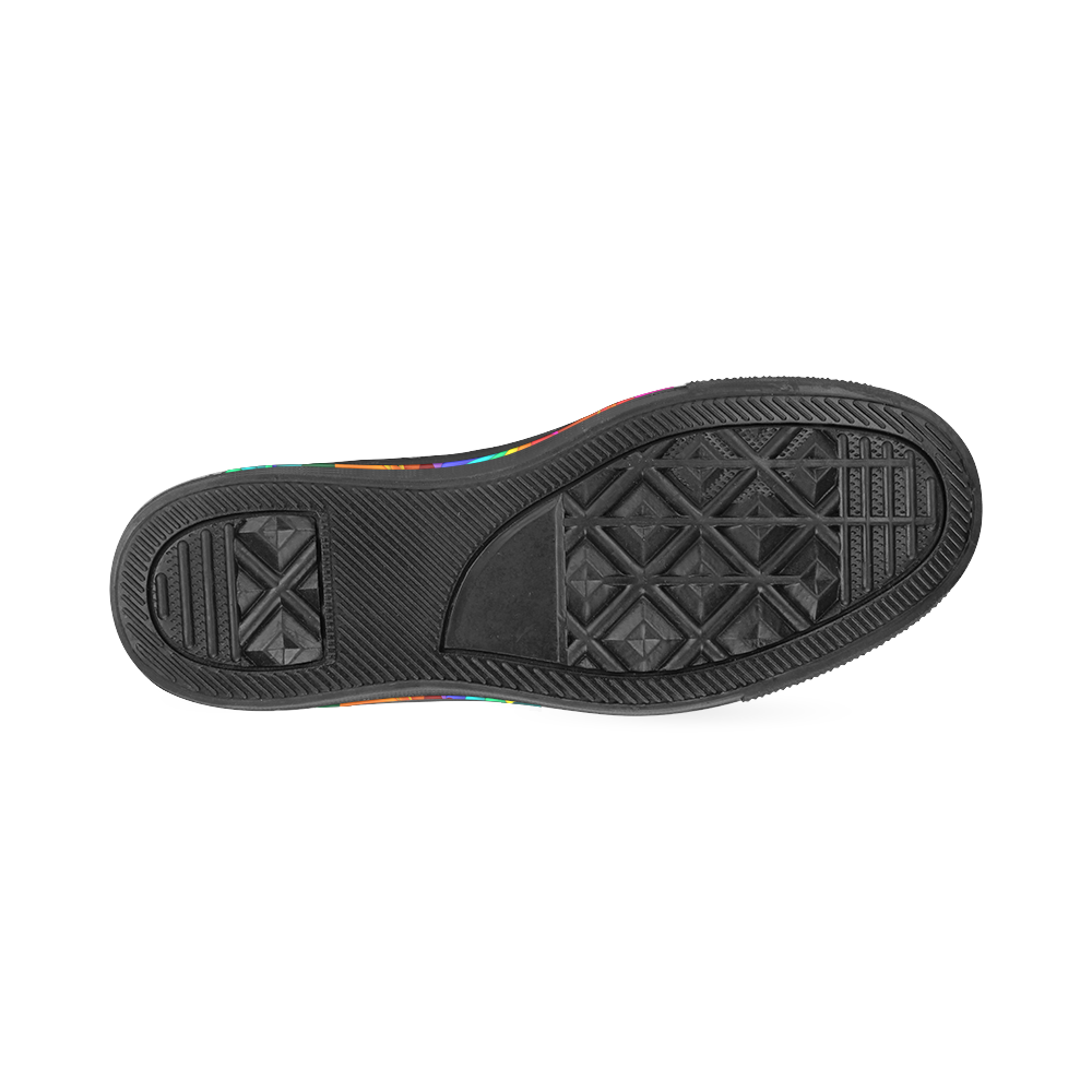 Psychedelic Rainbow Spiral Women's Classic Canvas Shoes (Model 018)