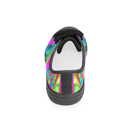 Psychedelic Rainbow Spiral Women's Classic Canvas Shoes (Model 018)