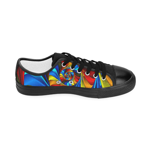 Psychedelic Rainbow Spiral Women's Classic Canvas Shoes (Model 018)