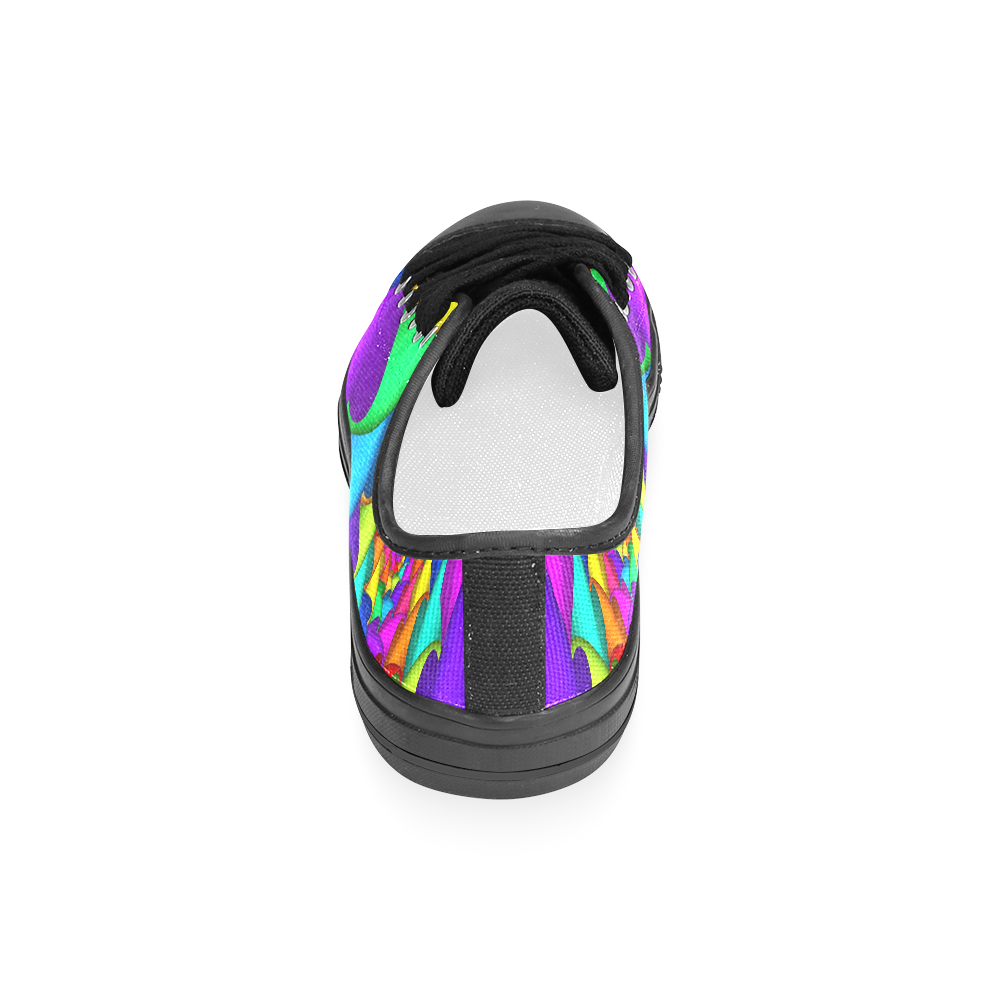 Psychedelic Rainbow Spiral Women's Classic Canvas Shoes (Model 018)