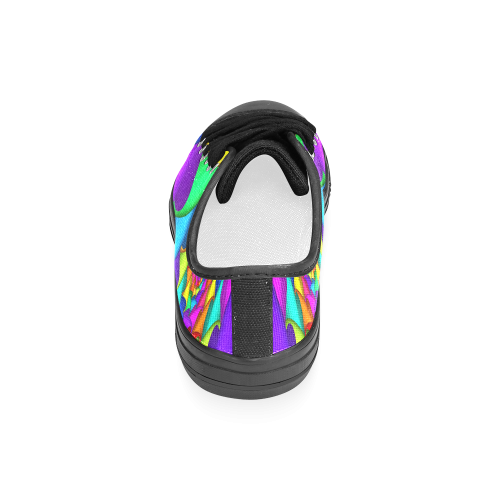 Psychedelic Rainbow Spiral Women's Classic Canvas Shoes (Model 018)