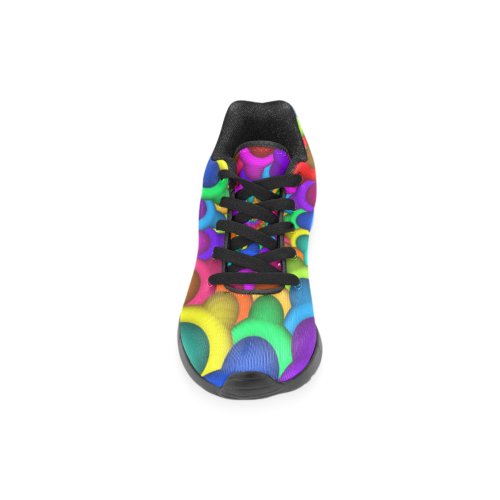 Psychedelic Rainbow Spiral Women’s Running Shoes (Model 020)