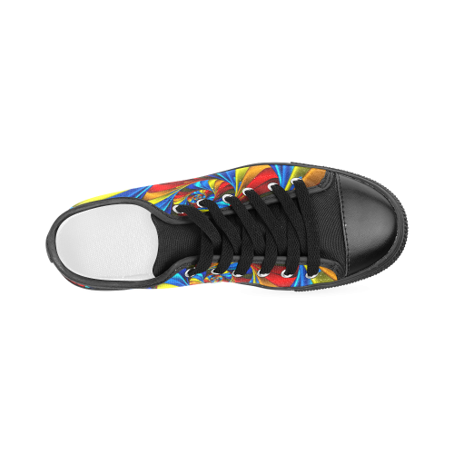 Psychedelic Rainbow Spiral Women's Classic Canvas Shoes (Model 018)